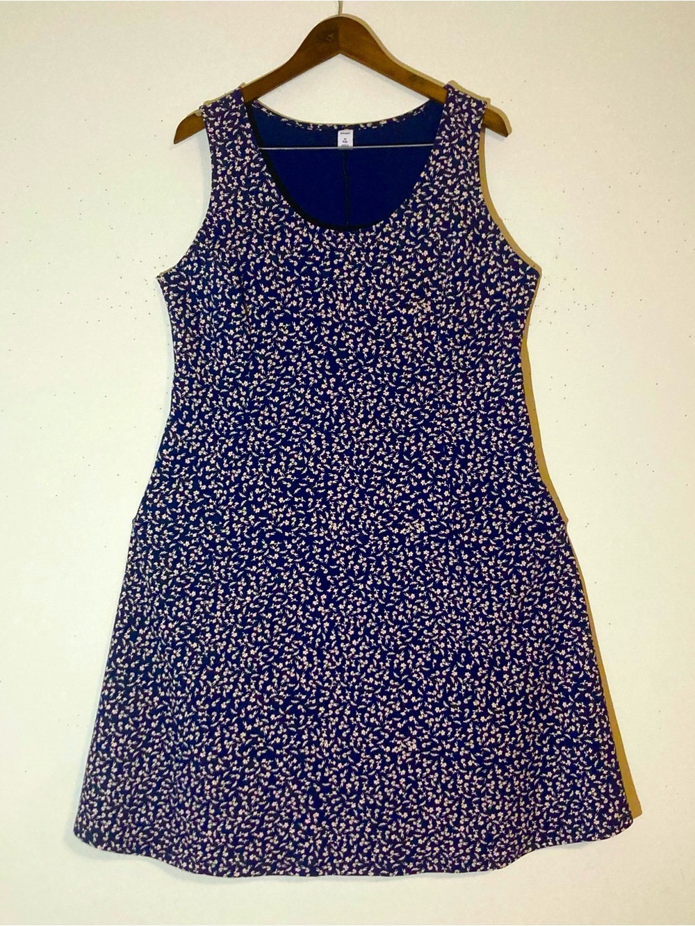 Old Navy Sleeveless Navy Blue Floral Ponte-Knit Fit & Flare A-Line Dress size 1X